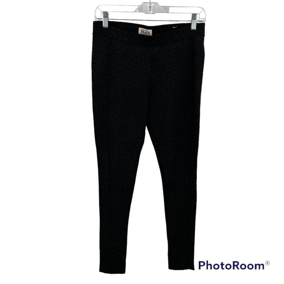 Mudd Ponte Black Gray Diamond Pattern Stretch Pants Size M - Picture 1 of 4
